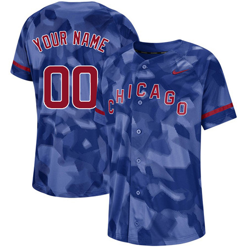 Cubs Royal Camo Fashion Men's Customized Jersey