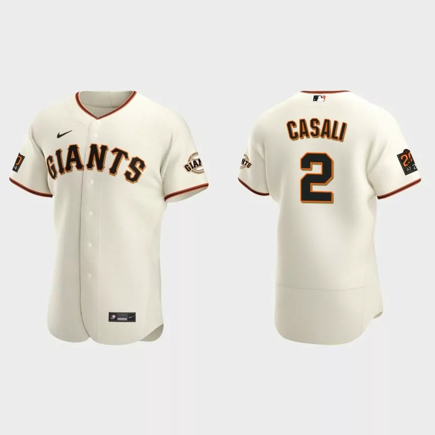 Curt Casali San Francisco Giants Authentic Home Jersey – Cream