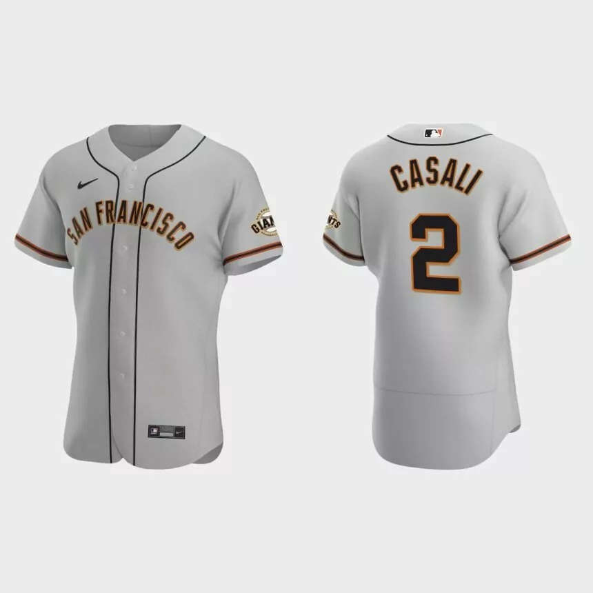 Curt Casali San Francisco Giants Authentic Road Jersey – Gray