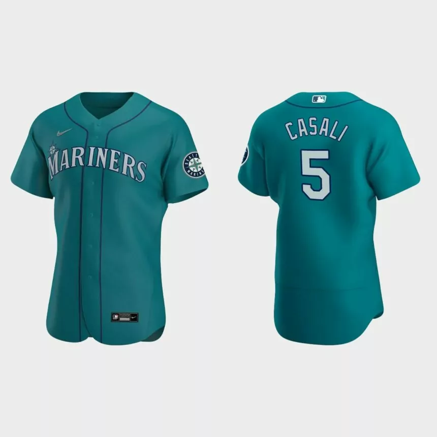 Curt Casali Seattle Mariners Authentic Alternate Jersey – Aqua