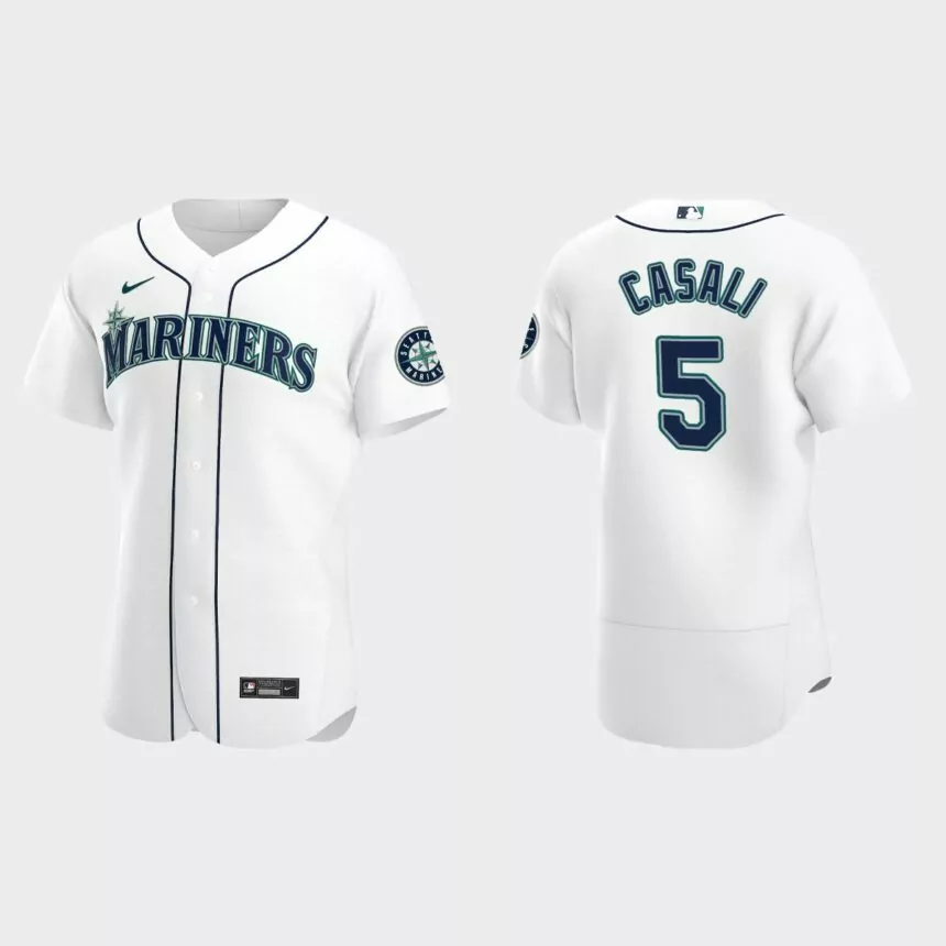 Curt Casali Seattle Mariners Authentic Home Jersey – White