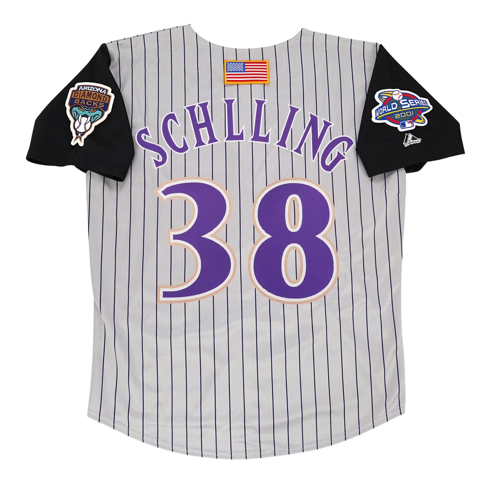Curt Schilling 2001 Arizona Diamondbacks Grey Road World Series Men's Jersey