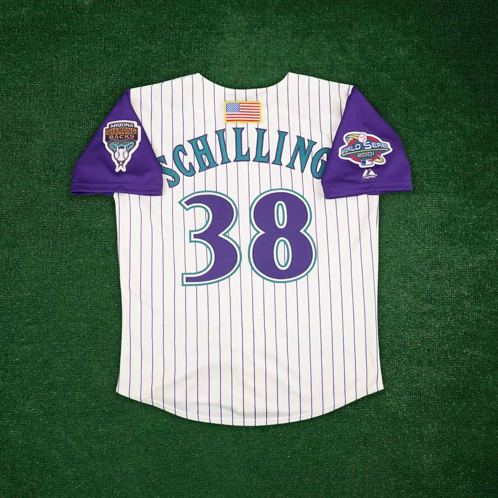 Curt Schilling 2001 Arizona Diamondbacks Men's Alt Ivory World Series Jersey