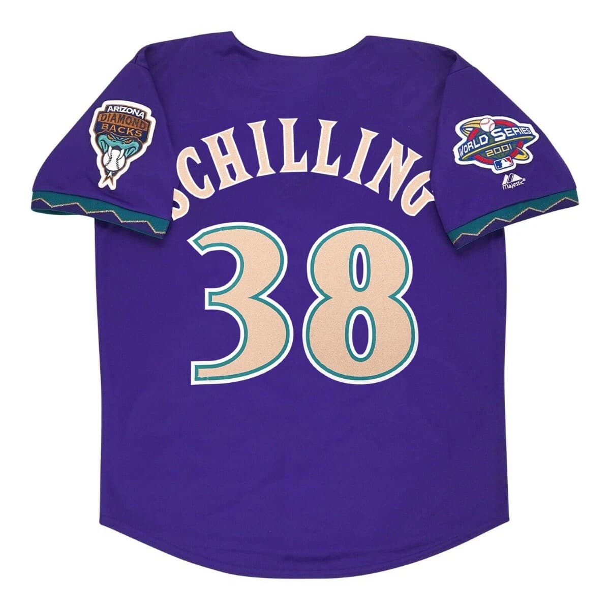 Curt Schilling Arizona Diamondbacks 2001 World Series Alt Purple Men's Jersey