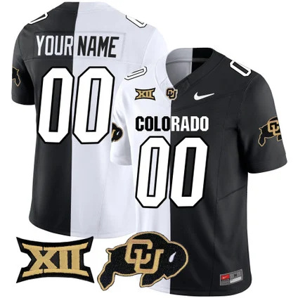 Custom   Colorado Buffaloes Vapor Limited Football Jersey V2 - Big 12 XII Patch - All Stitched STRIPEOUT