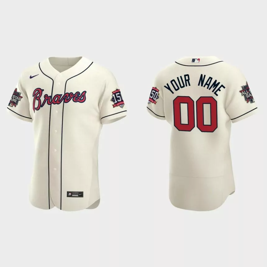 Custom #00 Atlanta Braves Authentic Alternate 2021 MLB All-Star Jersey – Cream