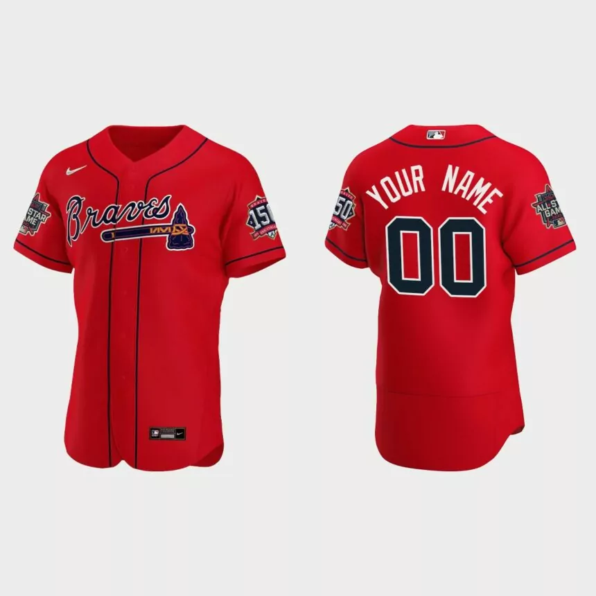 Custom #00 Atlanta Braves Authentic Alternate 2021 MLB All-Star Jersey – Red