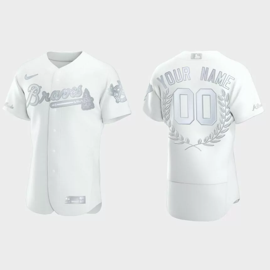 Custom #00 Atlanta Braves Awards Collection Jersey – White