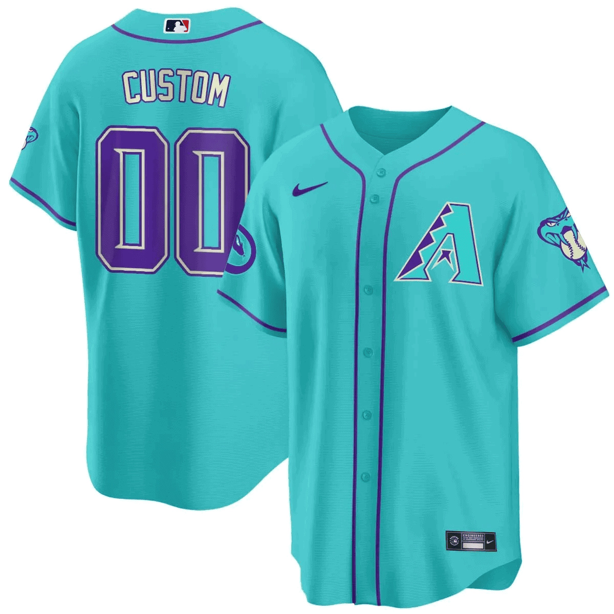 Custom  Arizona Diamondbacks 2024 Cool Base   baseball Jersey V2 – All Stitched  Teal Arizona