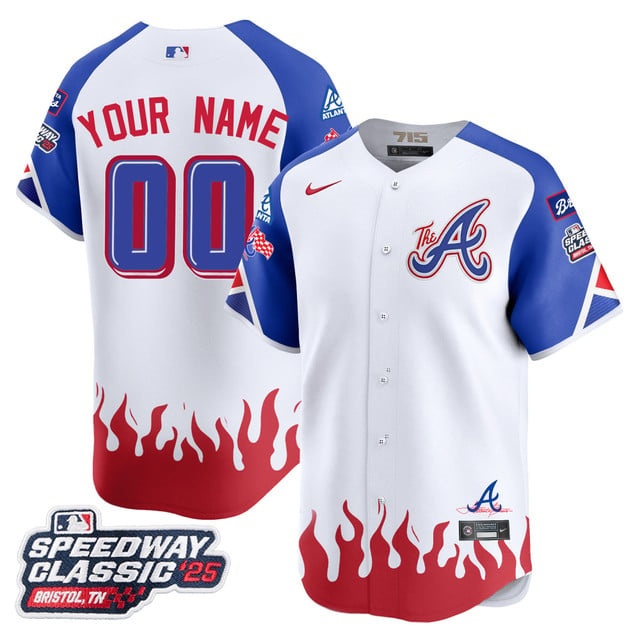 Custom  Atlanta Braves 2025 Speedway Classic Limited  Jersey V2 - All Stitched  City Connect