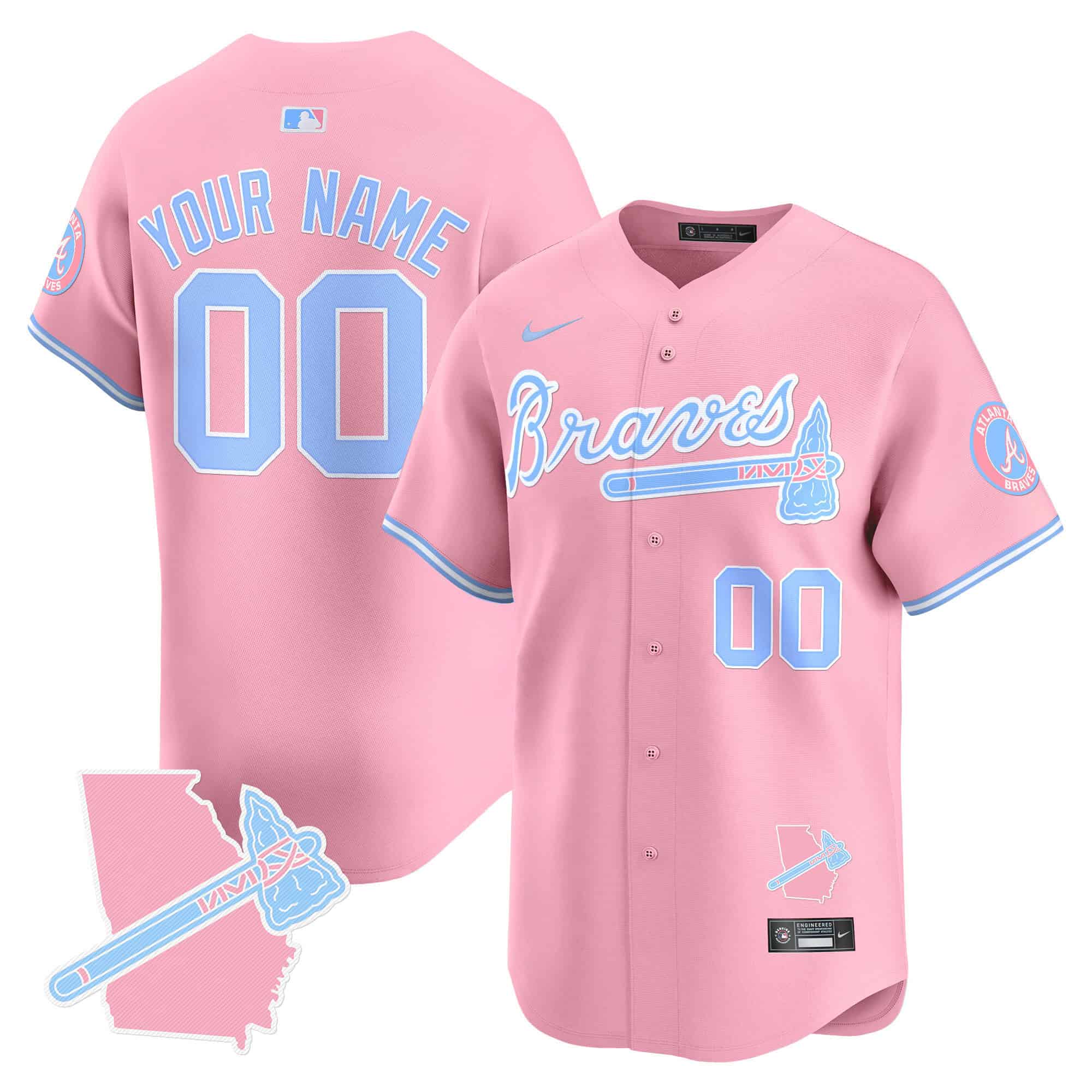 Custom  Atlanta Braves Bubblegum Pink Vapor Premier Limited baseball  Jersey – All Stitched Pink