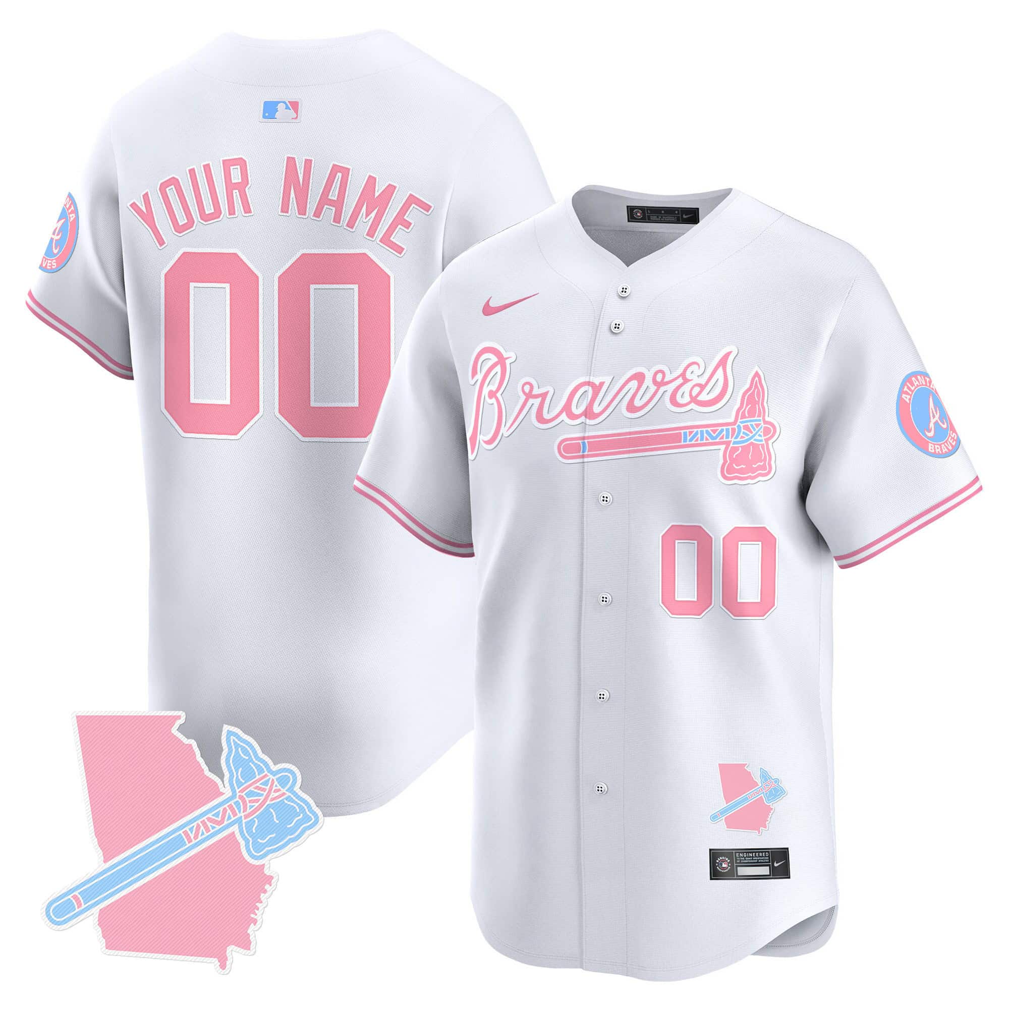 Custom  Atlanta Braves Bubblegum Pink Vapor Premier Limited baseball  Jersey – All Stitched White