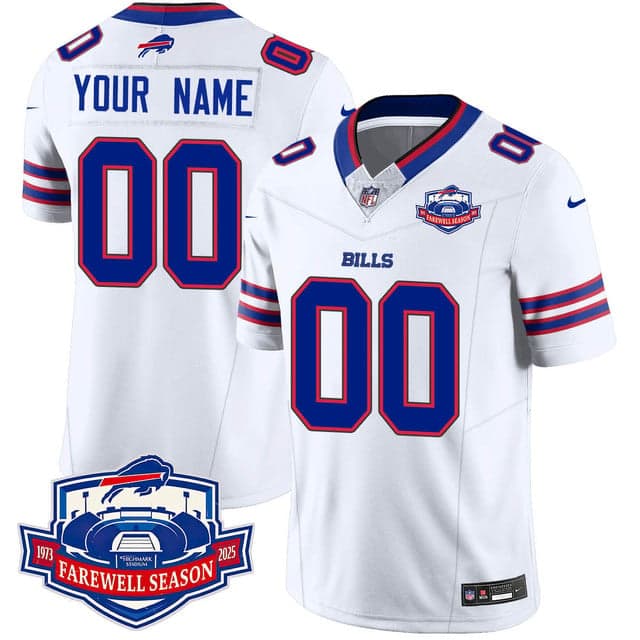 Custom  Buffalo Bills 2025  Jersey All Stitched - Farewell to Highmark Stadium White