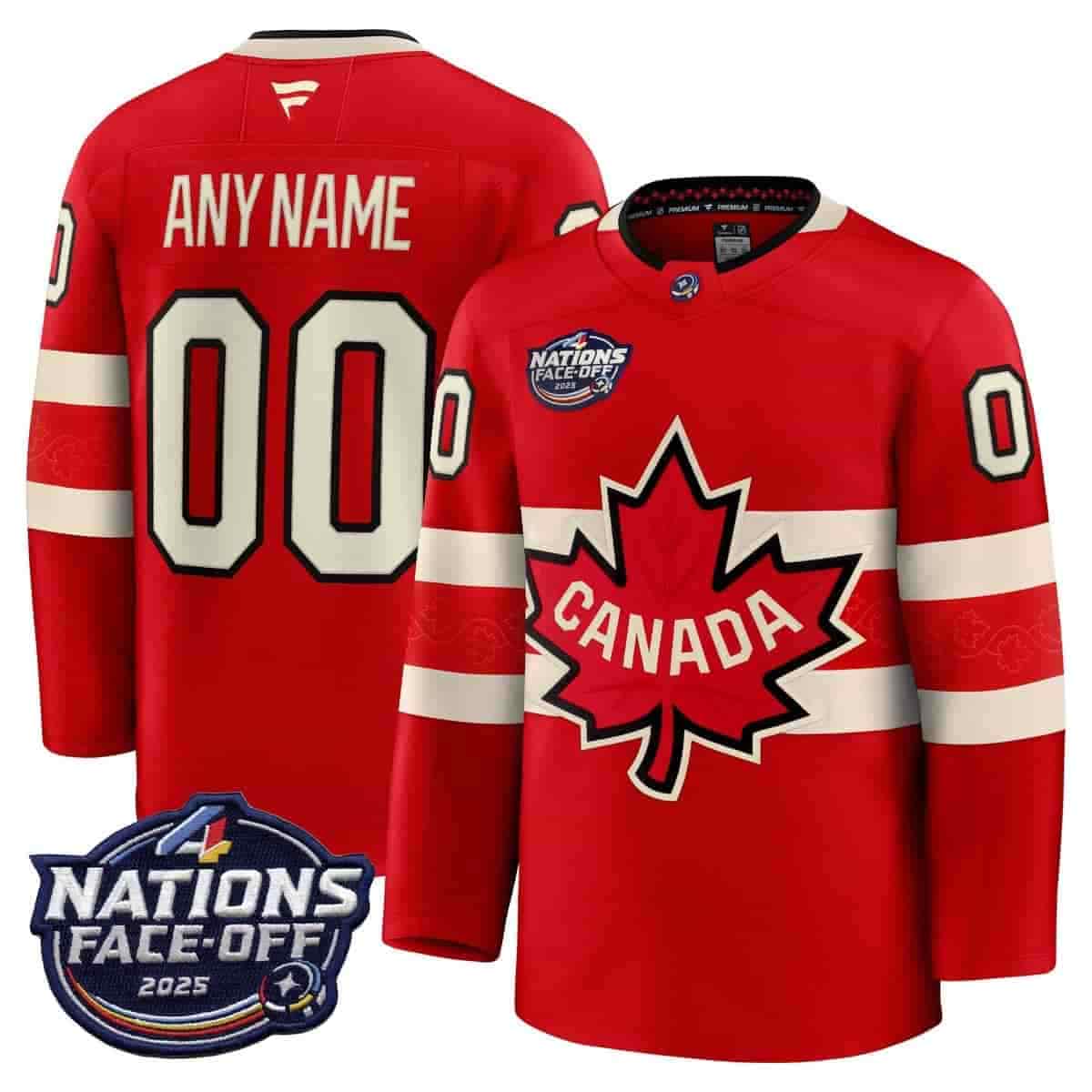 Custom  Canada 4 Nations Face-Off 2025 Premium Custom Jersey - All Stitched red