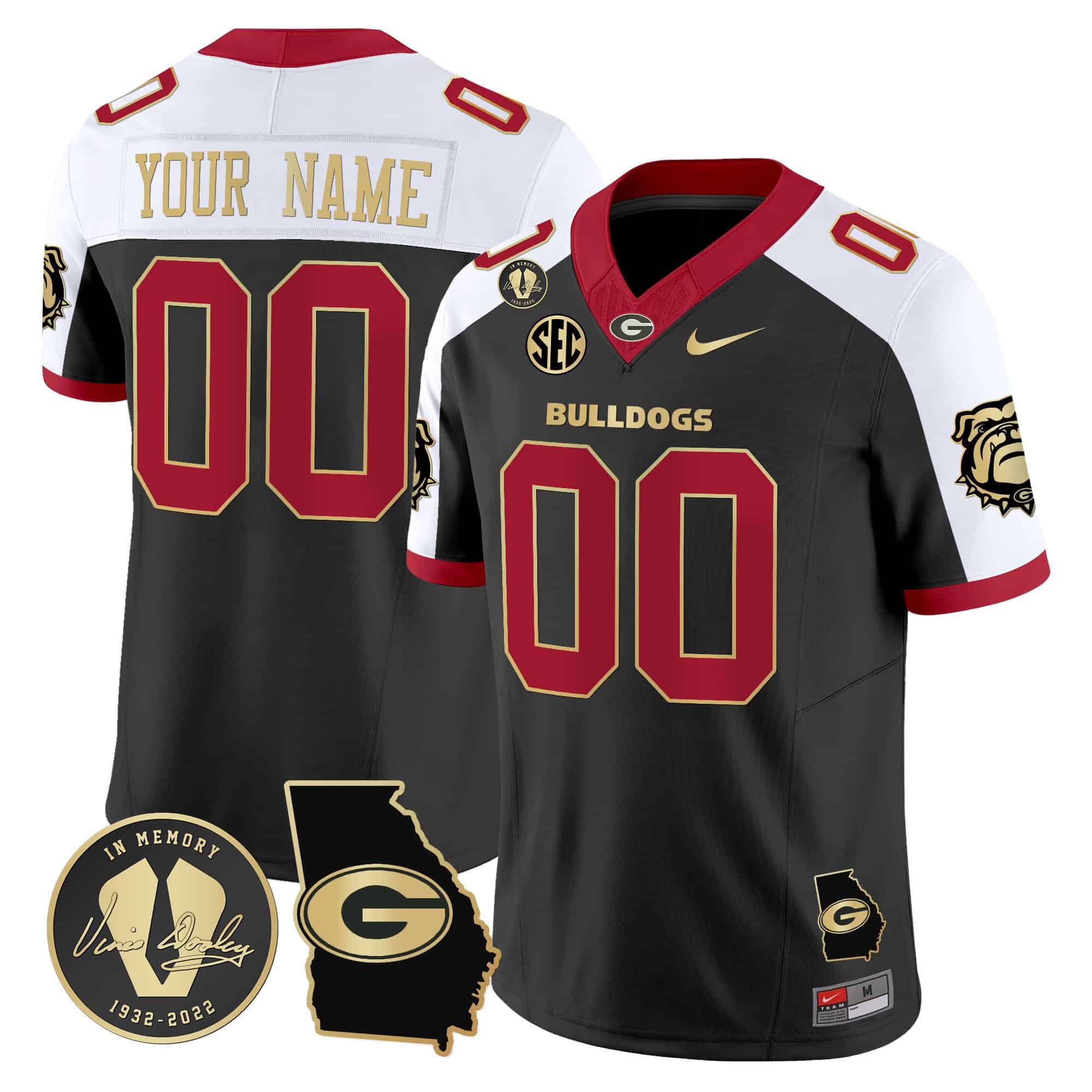 Custom  Georgia Bulldogs 2024 Vapor Football Jersey V5 – Georgia Map – All  Stitched Alternate