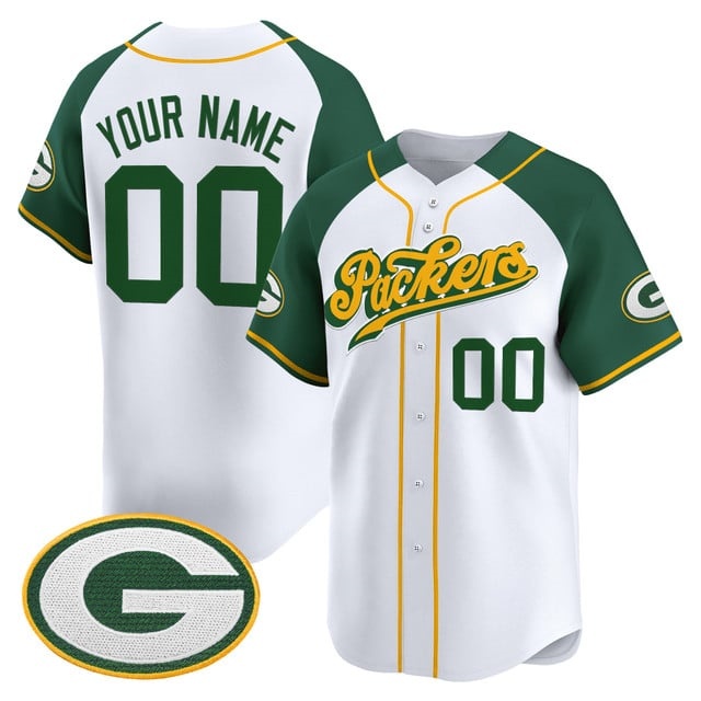 Custom  Green Bay Packers 2025 Vapor Baseball   Jersey V2 - All Stitched Green Alternate