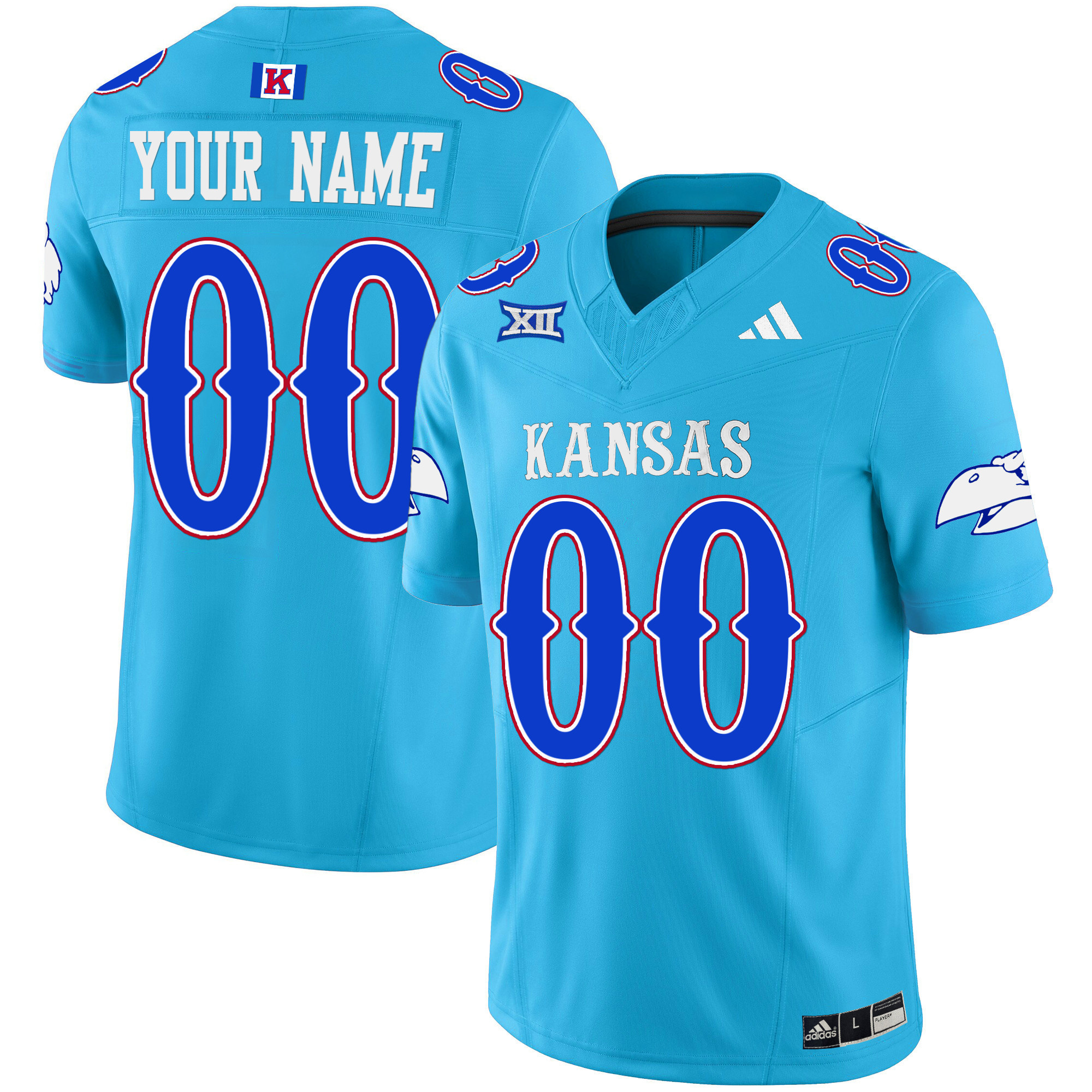Custom  Kansas Jayhawks 2024   Football Jersey - All Stitched OLD KU