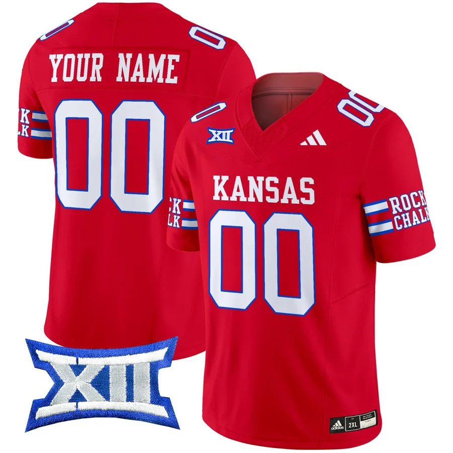 Custom  Kansas Jayhawks 2024 Vapor Limited Football Jersey - All Stitched RED