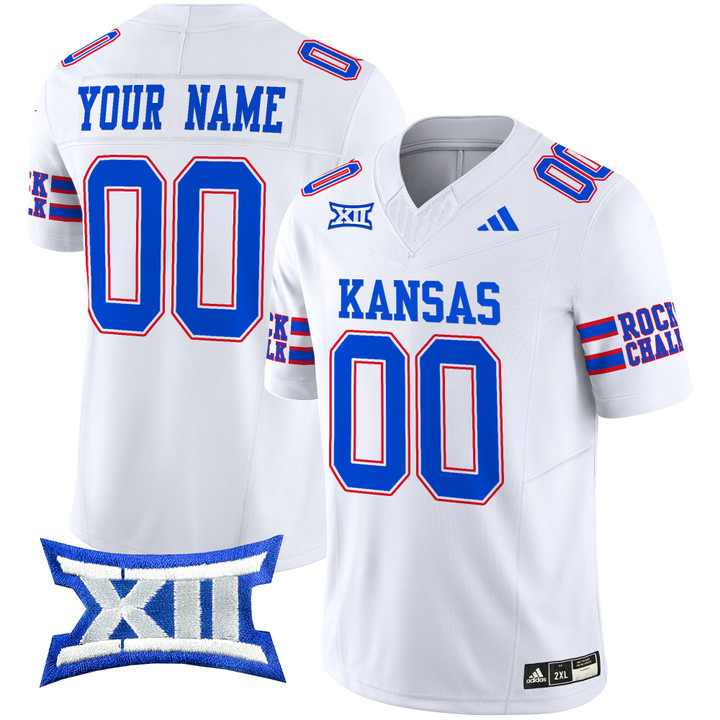 Custom  Kansas Jayhawks 2024 Vapor Limited Football Jersey - All Stitched WHITE
