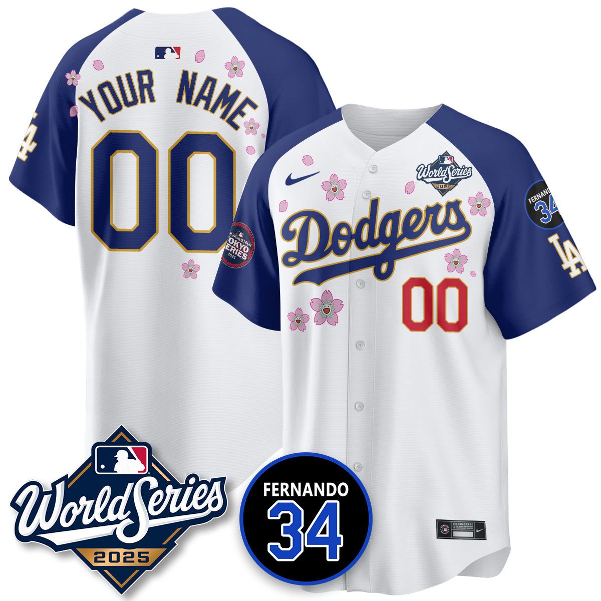Custom  Los Angeles Dodgers Tokyo Series 2025 NL Champions  Jersey - All Stitched Alternate