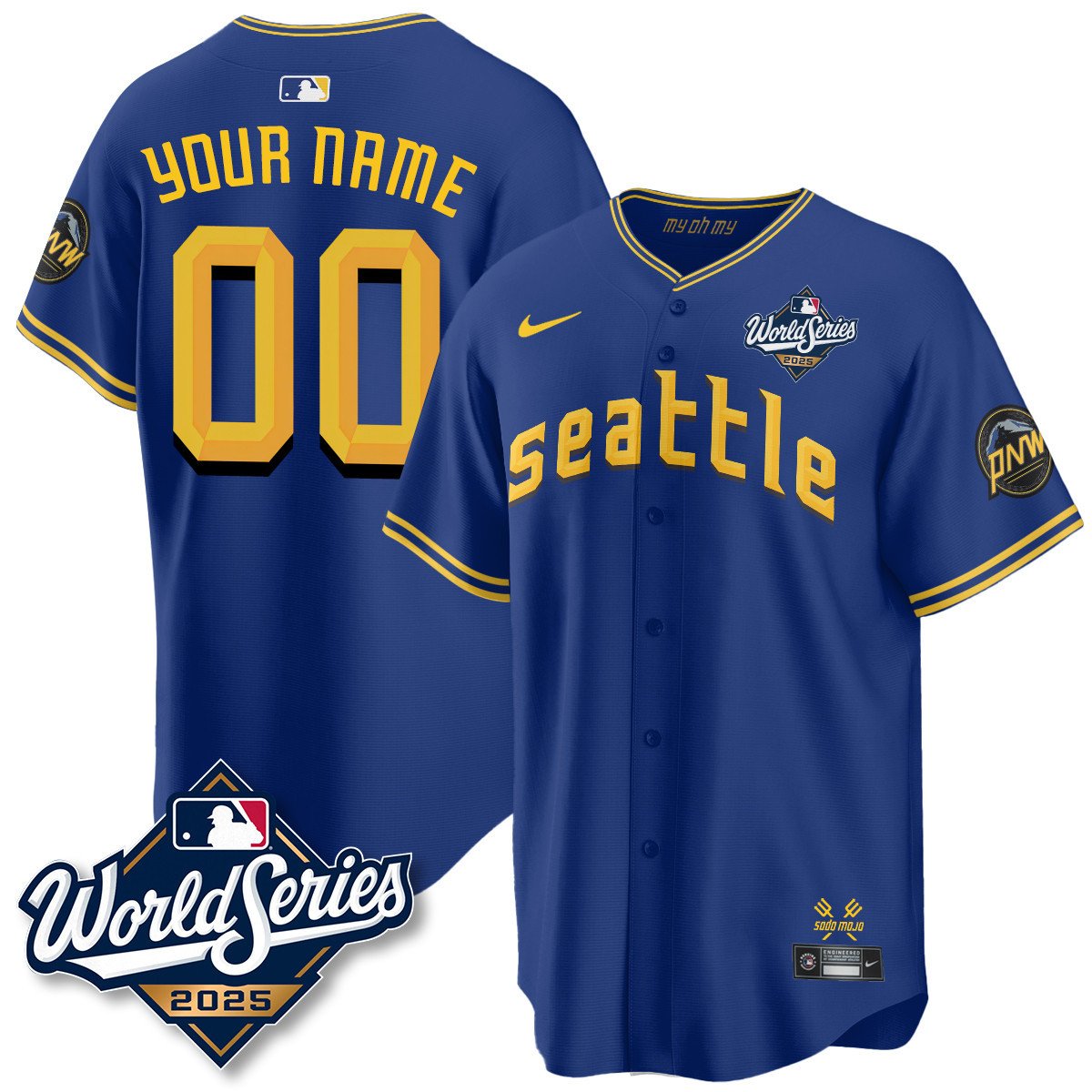 Custom  Seattle Mariners 2025 World Series  Jersey - All Stitched City Connect