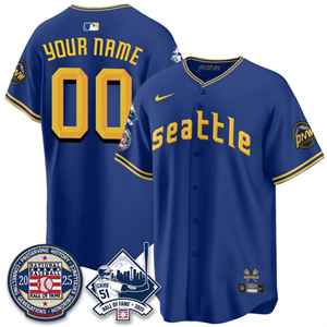 Custom  Seattle Mariners Ichiro Number Retirement  Jersey V2 - All Stitched  City Connect