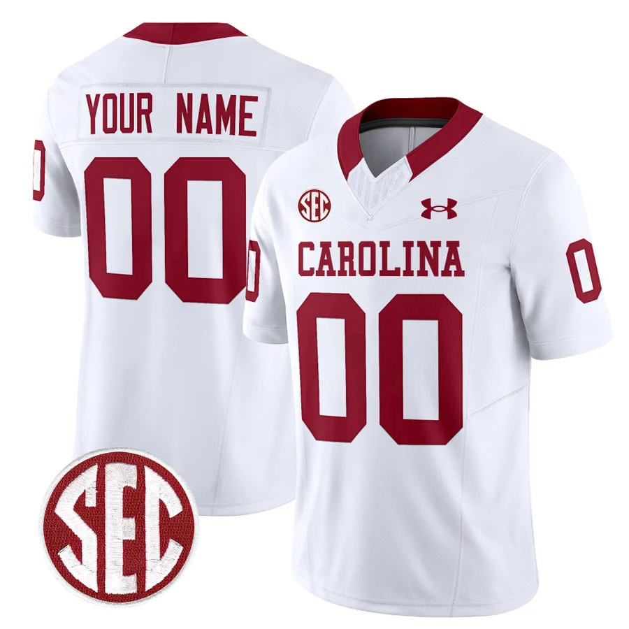 Custom  South Carolina Gamecocks 1980 Throwback Vapor Limited  Football Jersey - All Stitched  WHITE