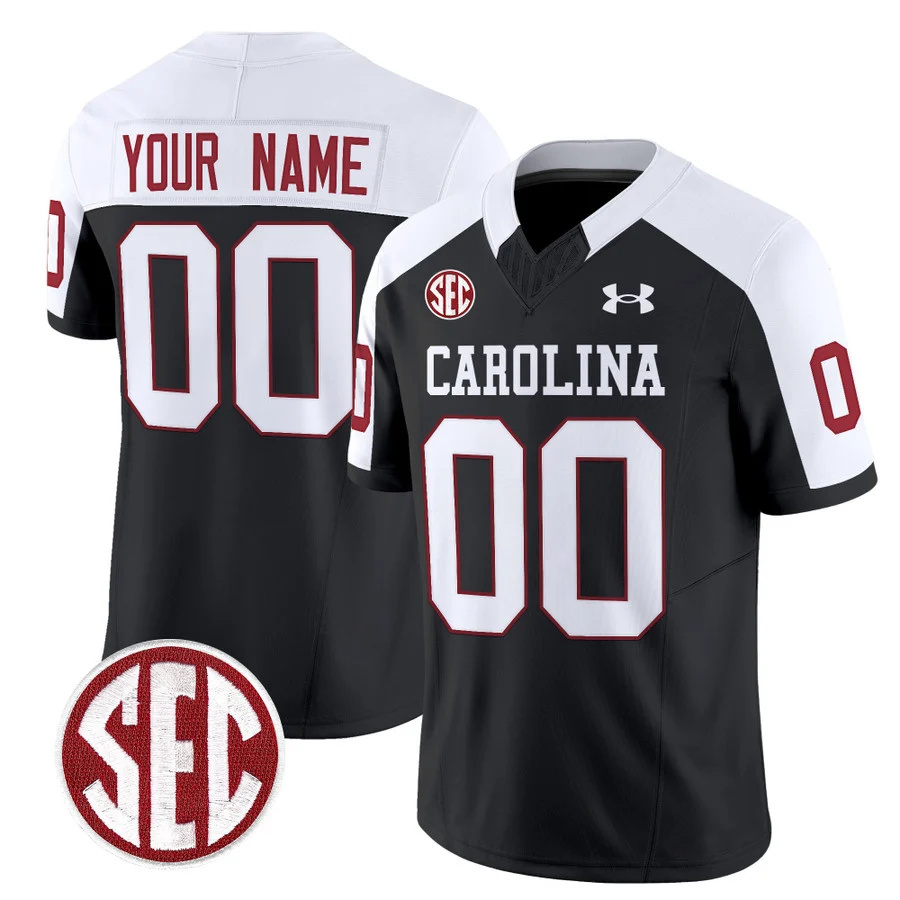 Custom  South Carolina Gamecocks 1980 Throwback Vapor Limited  Football Jersey - All Stitched BLACK 1