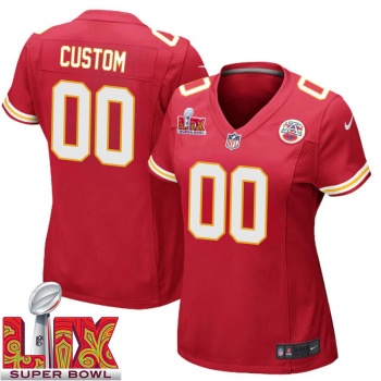 Custom 00 Woman Super Bowl LIX Kansas City Chiefs Home Game 2025 Jersey- Replica