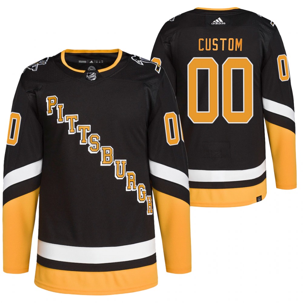 Custom 2021-22 Pittsburgh Penguins Black Third Primegreen Authentic Jersey