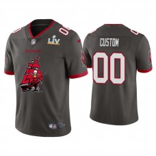 Custom 2021 Tampa Bay Buccaneers #00 Pewter Super Bowl LIV Champions Pewter Team Logo Jersey