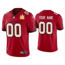 Custom 2021 Tampa Bay Buccaneers #00 Red Super Bowl LIV Champions Red Vapor Limited Jersey