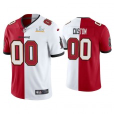 Custom 2021 Tampa Bay Buccaneers #00 Red White Super Bowl LIV Split Jersey
