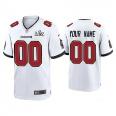 Custom 2021 Tampa Bay Buccaneers #00 White Super Bowl LIV White Game Jersey