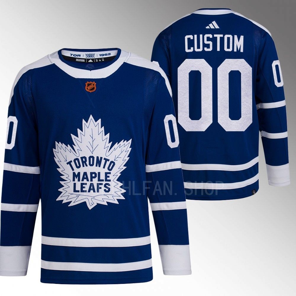 Custom 2022 Toronto Maple Leafs Blue Reverse Retro 2.0 Authentic Primegreen Jersey