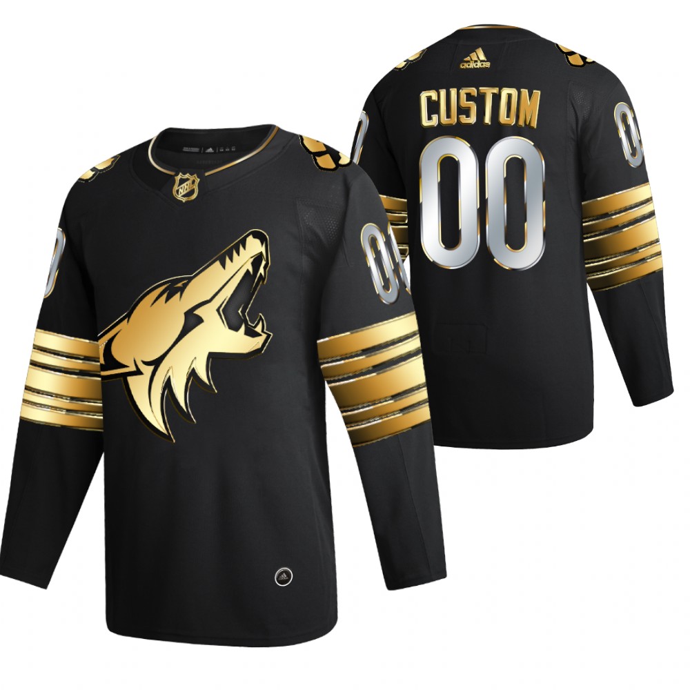 Custom Arizona Coyotes Black Golden Edition Jersey Limited Authentic