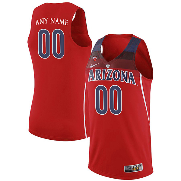 Custom Arizona Wildcats Men's Jersey Authentic Red Stitched NCAA College Basketball