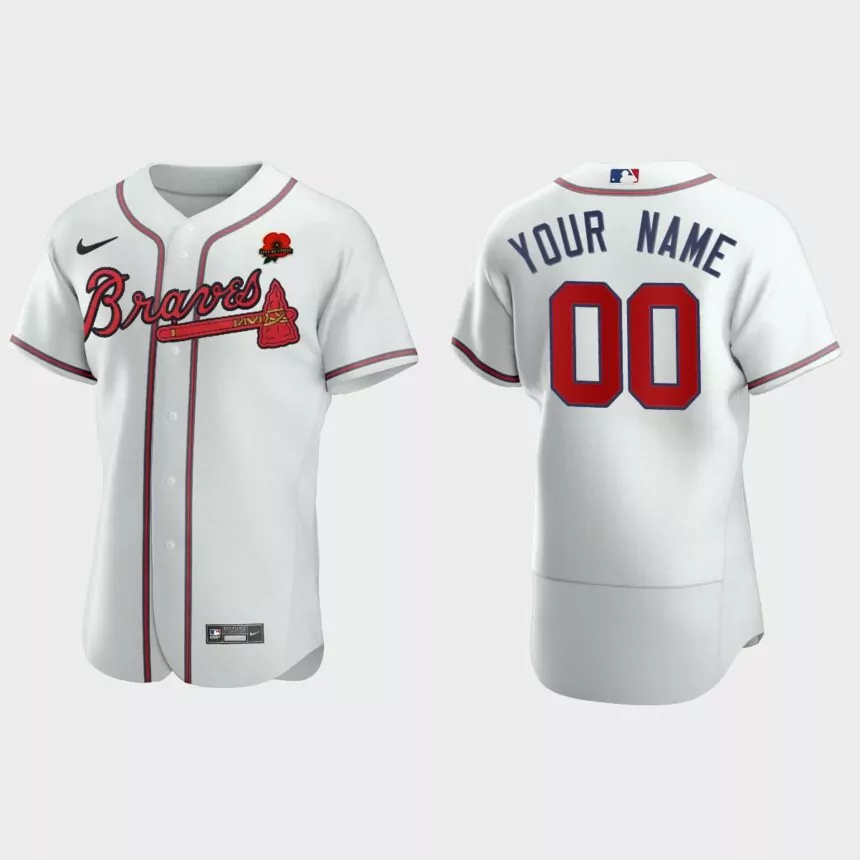 Custom Atlanta Braves 2021 Memorial Day Authentic Jersey – White