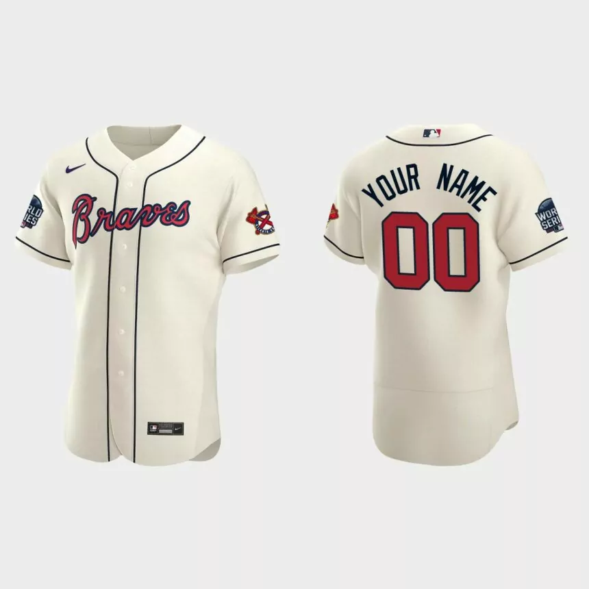 Custom Atlanta Braves 2021 World Series Authentic Jersey – Cream