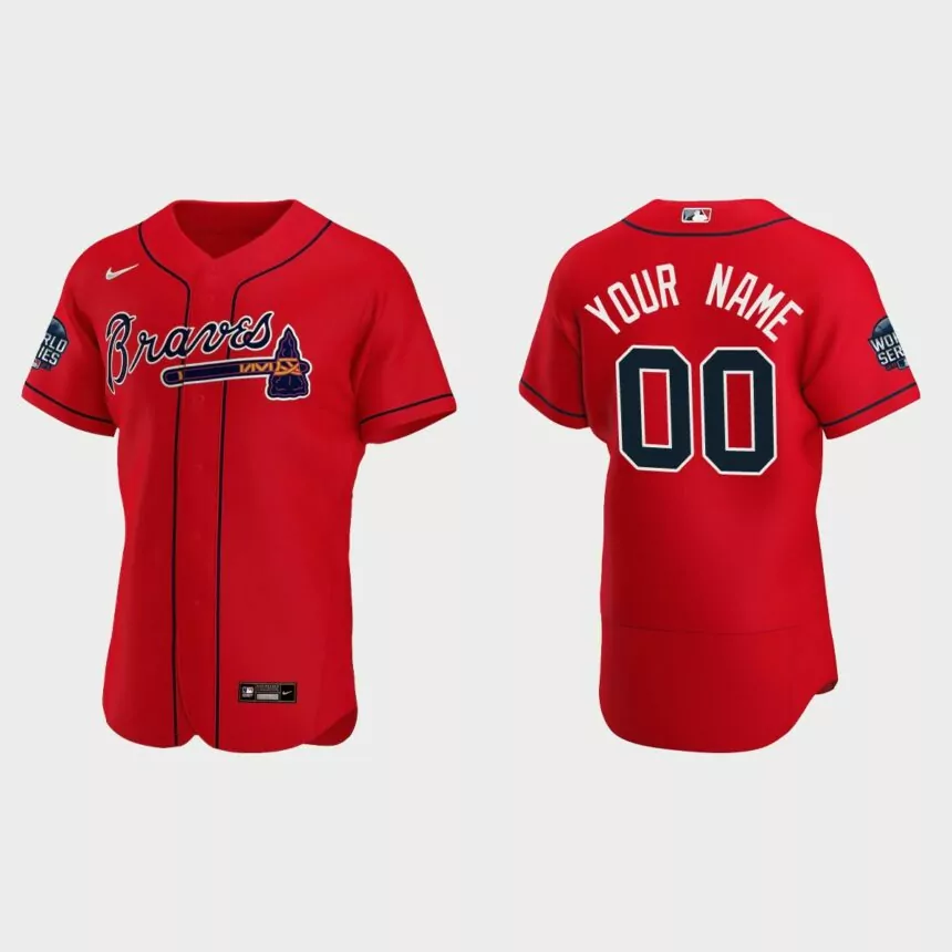 Custom Atlanta Braves 2021 World Series Authentic Jersey – Red