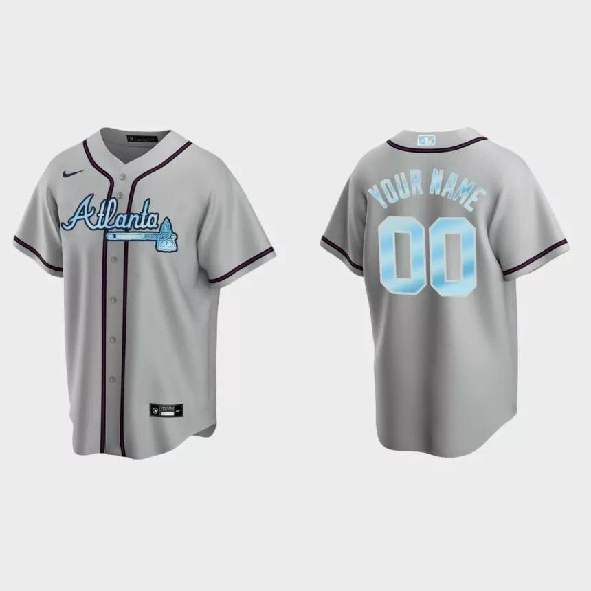 Custom Atlanta Braves 2022 Father’s Day Replica Jersey – Gray