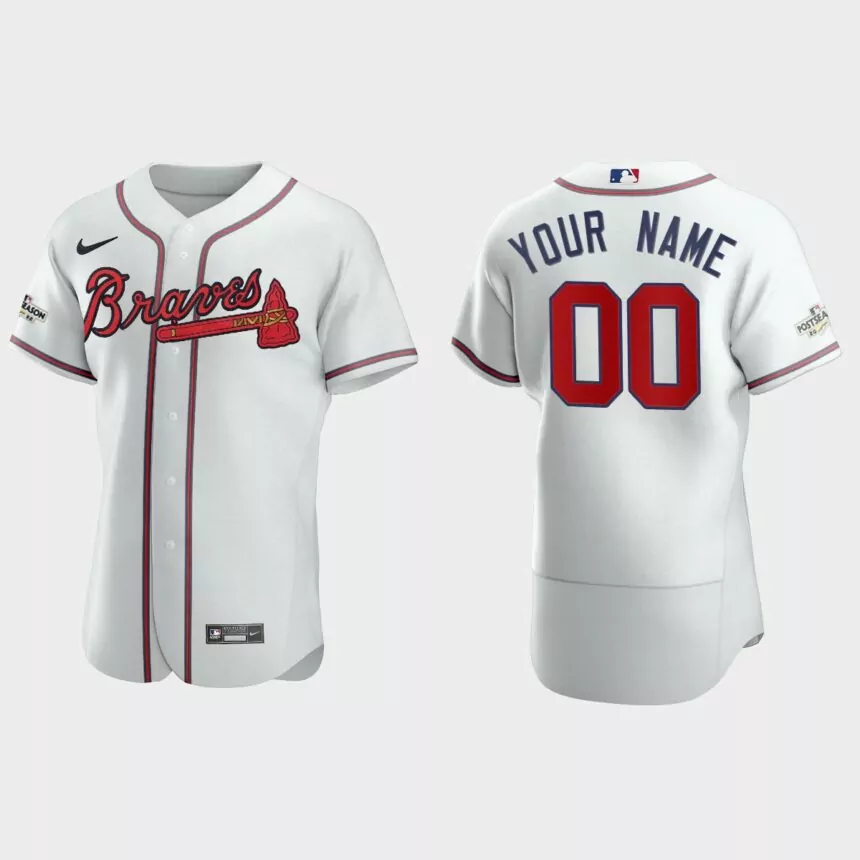 Custom Atlanta Braves 2022 Postseason Authentic Jersey – White