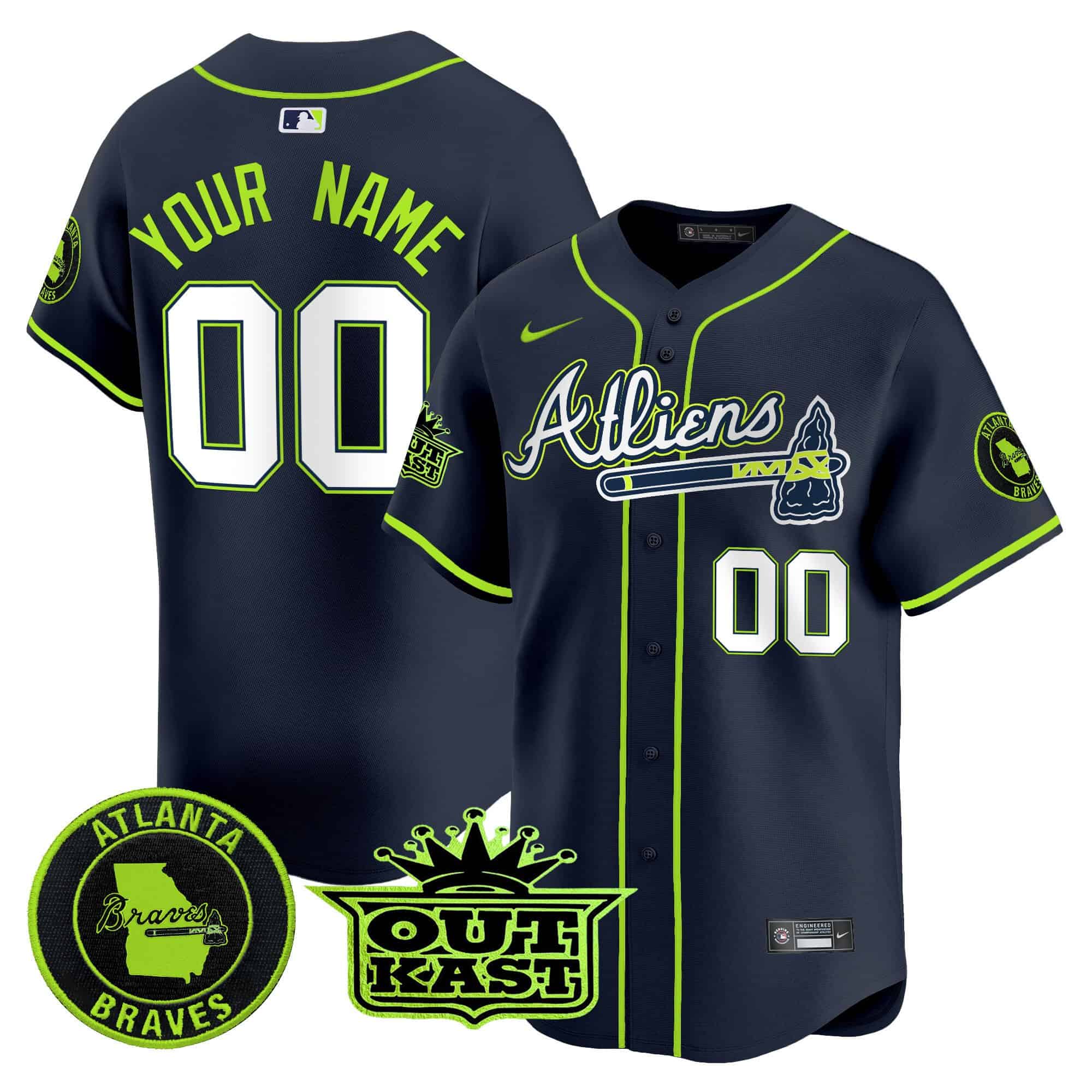 Custom Atlanta Braves Atliens Vapor Premier Limited   baseball  Jersey – All Stitched Atliens
