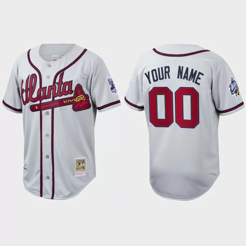 Custom Atlanta Braves Cooperstown Collection Authentic Jersey – White