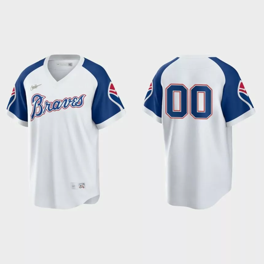 Custom Atlanta Braves Cooperstown Home Jersey – White