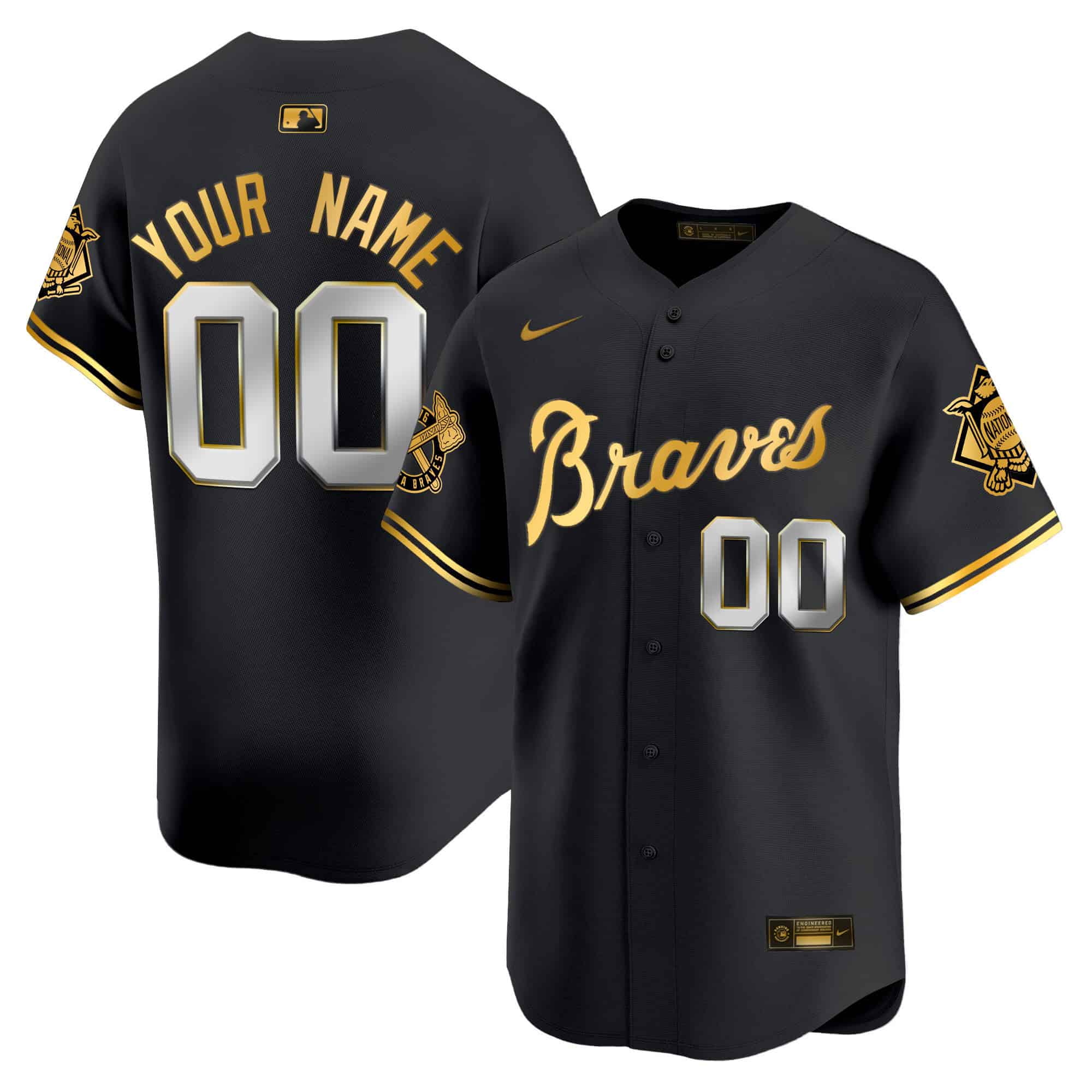 Custom Atlanta Braves Peaches n’ Cream Vapor Premier Limited   baseball Jersey – All Stitched Black Gold
