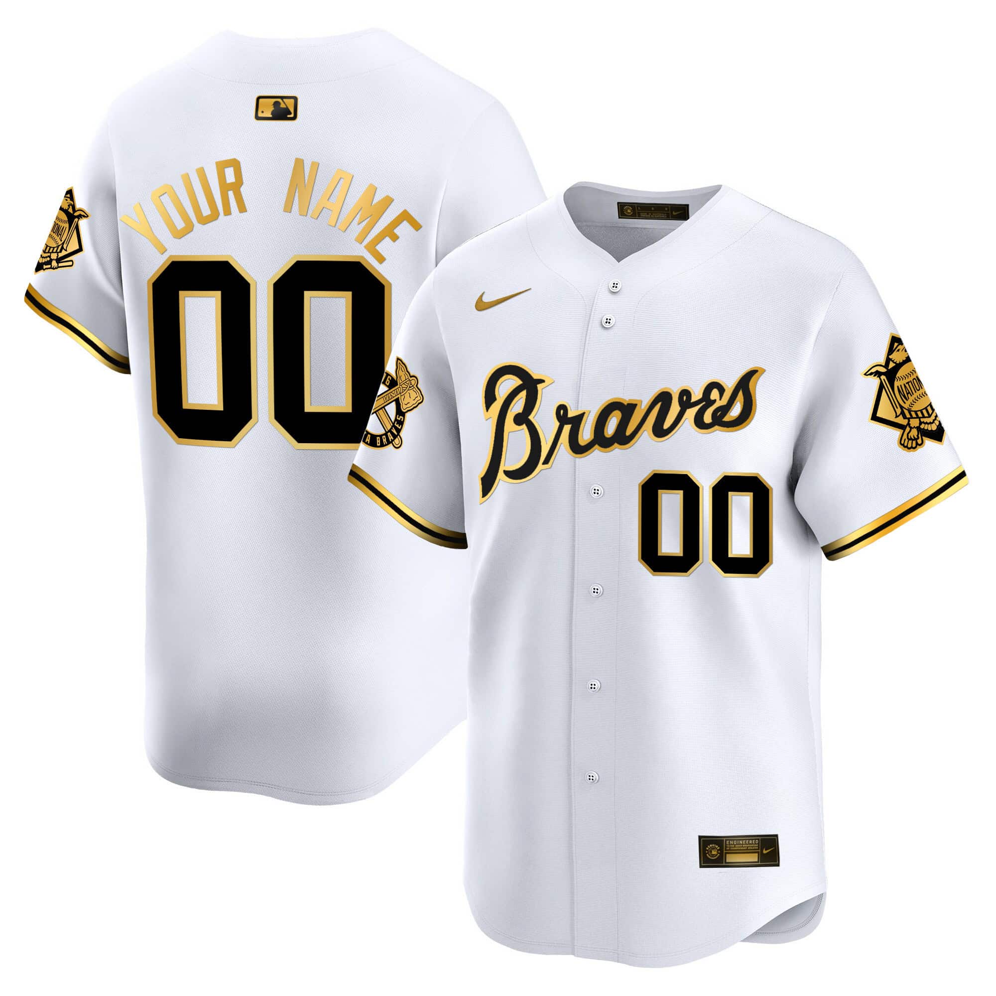 Custom Atlanta Braves Peaches n’ Cream Vapor Premier Limited   baseball Jersey – All Stitched White Gold