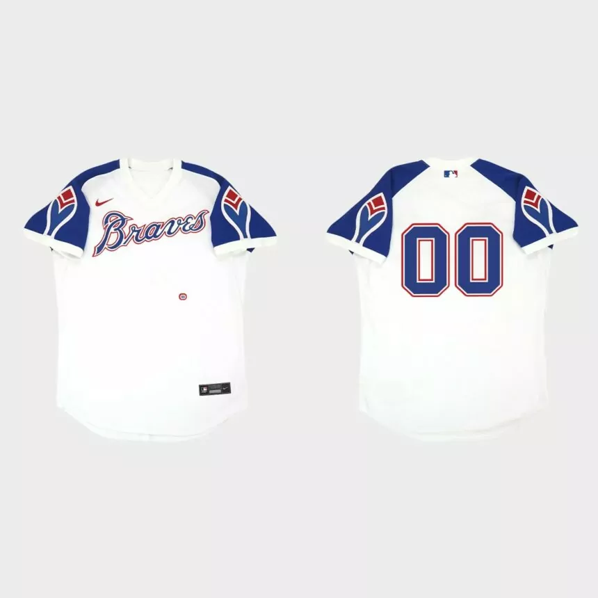 Custom Atlanta Braves Throwback Home Jersey – White