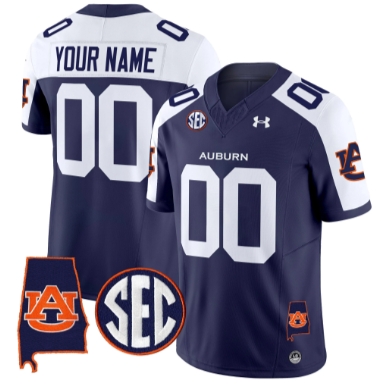Custom Auburn Tigers 2024 Alabama Patch Vapor Limited Football  Jersey - All Stitched  NAVY ALTERNATE