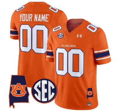 Custom Auburn Tigers 2024 Alabama Patch Vapor Limited Football  Jersey - All Stitched  ORANGE